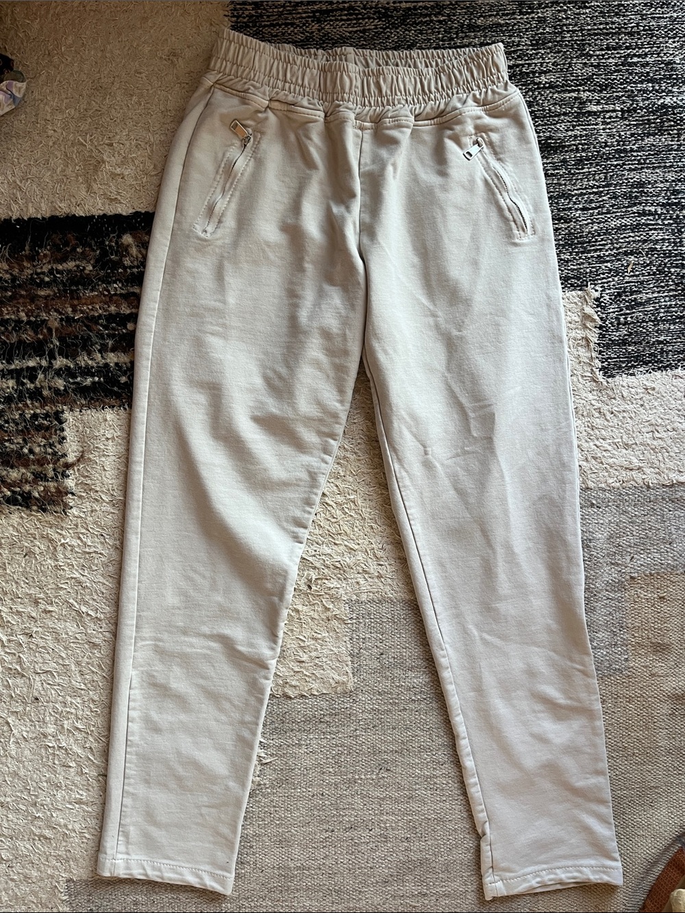 Nostalgia Soft Cream Drawstring Waist Pants